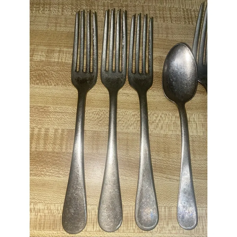 Set Of 7 Victor S. Co. A1 + Overlay Silverplate Forks & Spoon Act 1 Pattern